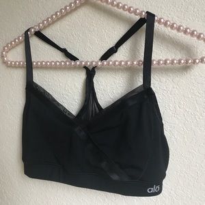 ALO Yoga Adjustable Strap Mesh Back Sports Bra Sm